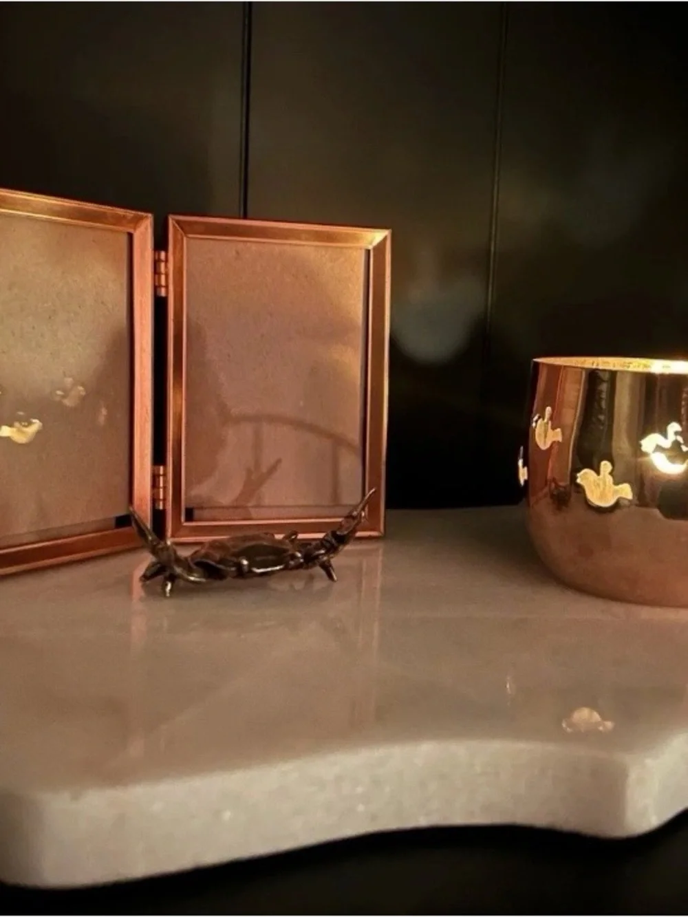Brass Decorative Votive Holder with Dove Cutouts